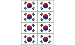 Drapeau Corée du Sud - (8 fois 9.5x6.3cm) - Sticker/autocollant