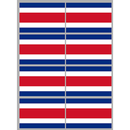 Drapeau Costa Rica (8 fois 9.5x6.3cm) - Sticker/autocollant