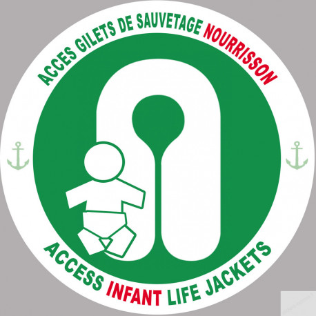 ACCES GILETS DE SAUVETAGE NOURRISSON (10cm) - Sticker/autocollant
