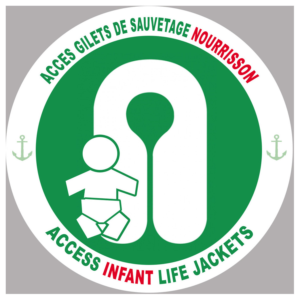 ACCES GILETS DE SAUVETAGE NOURRISSON (20cm) - Sticker/autocollant