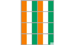 Drapeau Côte d'Ivoire (8 fois 9.5x6.3cm) - Sticker/autocollant