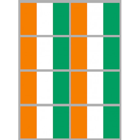 Drapeau Côte d'Ivoire (8 fois 9.5x6.3cm) - Sticker/autocollant