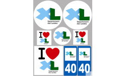Département 40 les Landes (8 autocollants variés) - Sticker/autocollant
