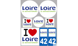 Département 42 la Loire (8 autocollants variés) - Sticker/autocollant