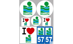 Département 57 la Moselle (8 autocollants variés) - Sticker/autocollant