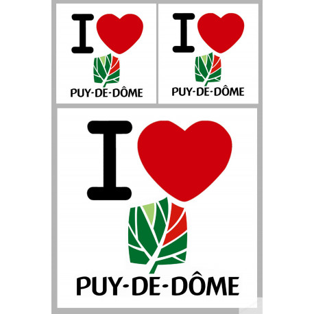 Département 63 le Puy-de-Dôme (1fois 10cm / 2 fois 5cm) - Sticker/autocollant