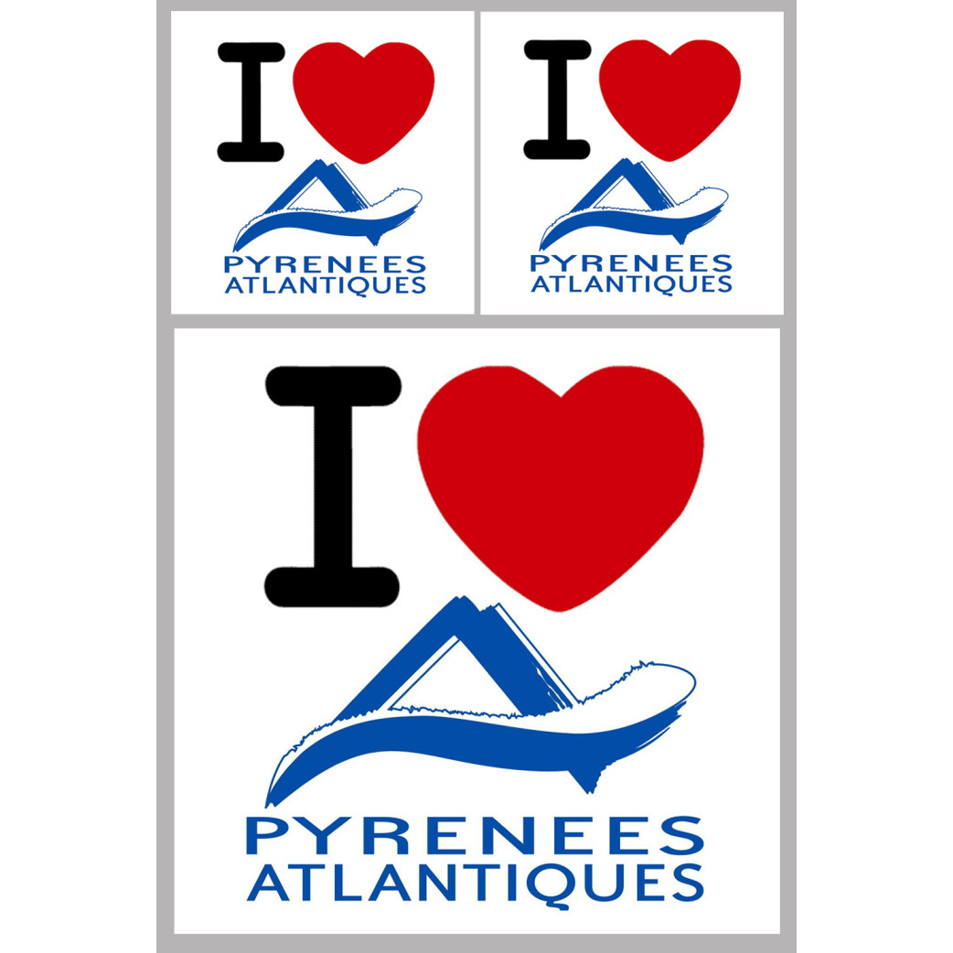 les Pyrénées Atlantique (1fois 10cm / 2 fois 5cm) - Sticker/autocollant