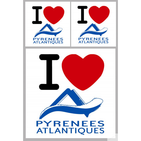 Département 64 les Pyrénées Atlantique (1fois 10cm / 2 fois 5cm) - Sticker/autocollant