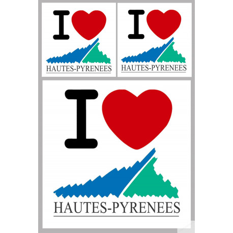 Département 65 les Hautes-Pyrénées (1fois 10cm / 2 fois 5cm) - Sticker/autocollant