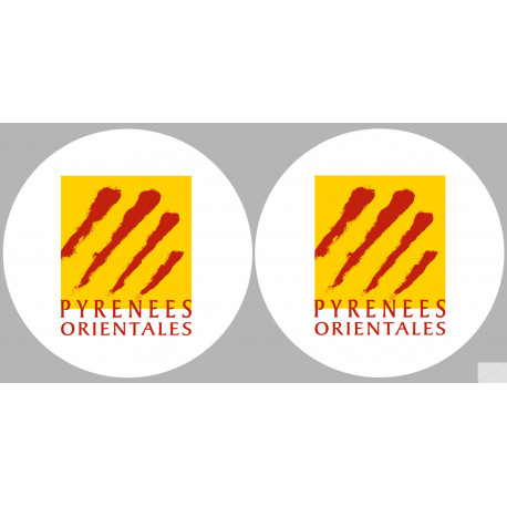 Département 66 les Pyrénées Orientales (2 fois 10cm) - Sticker/autocollant
