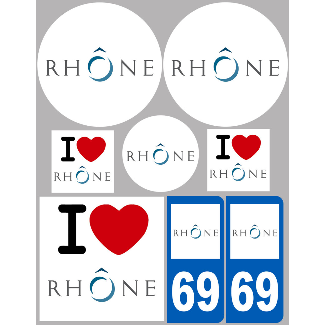 Rhône (8 autocollants variés) - Sticker/autocollant