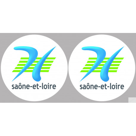 Département 71 la Saône et Loire (2 fois 10cm) - Sticker/autocollant