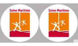 Département 76 la Seine Maritime (2 fois 10cm) - Sticker/autocollant