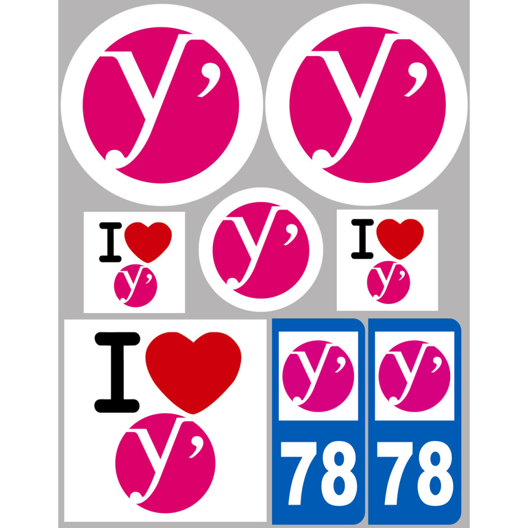 Yvelines (8 autocollants variés) - Sticker/autocollant