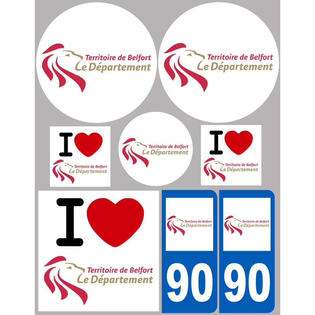 Territoire de Belfort (8 autocollants variés) - Sticker/autocollant