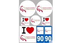 Département 90 Territoire de Belfort (8 autocollants variés) - Sticker/autocollant