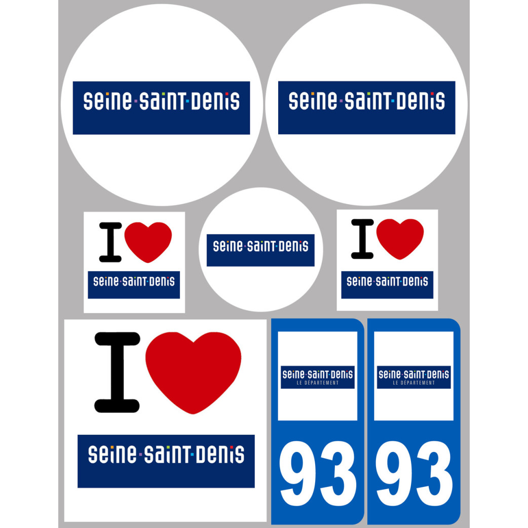 Seine-Saint-Denis (8 autocollants variés) - Sticker/autocollant