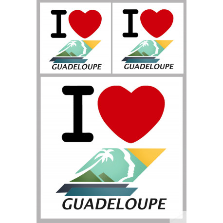 Département 971 la Guadeloupe (1fois 10cm 2fois 5cm) - Sticker/autocollant
