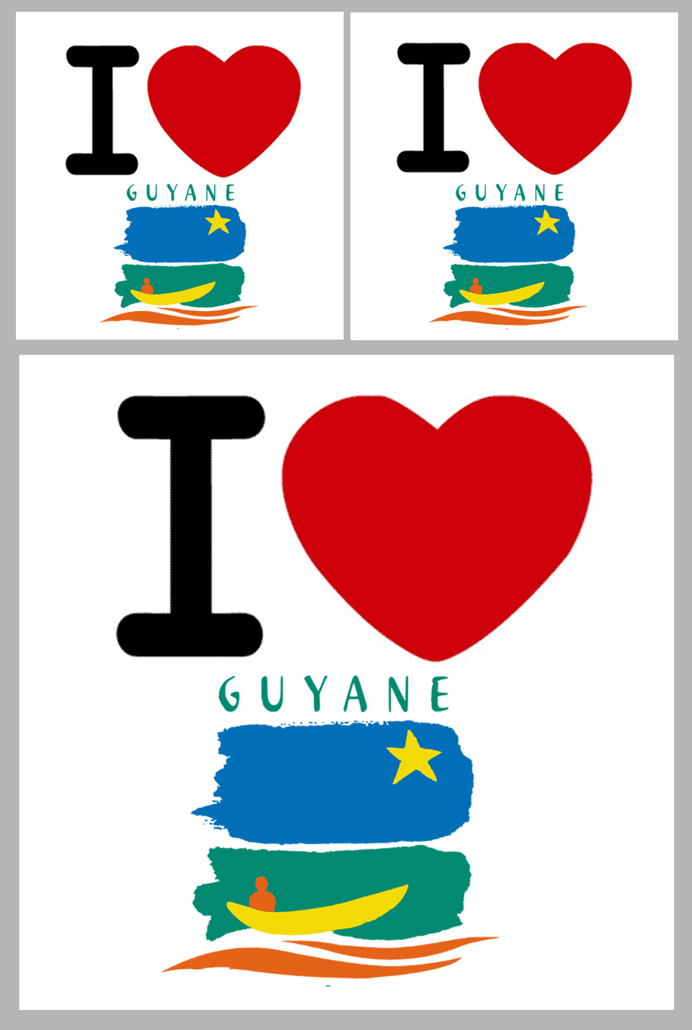 la Guyane (1fois 10cm 2fois 5cm) - Sticker/autocollant
