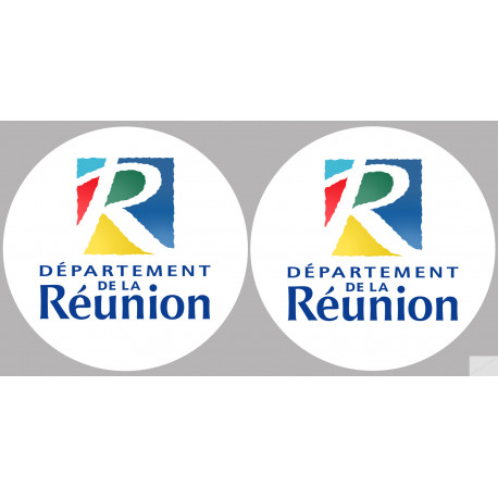 Département 974 la Réunion (2 fois 10cm) - Sticker/autocollant