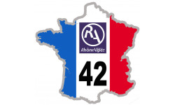 FRANCE 42 Rhône Alpes (15x15cm) - Sticker/autocollant