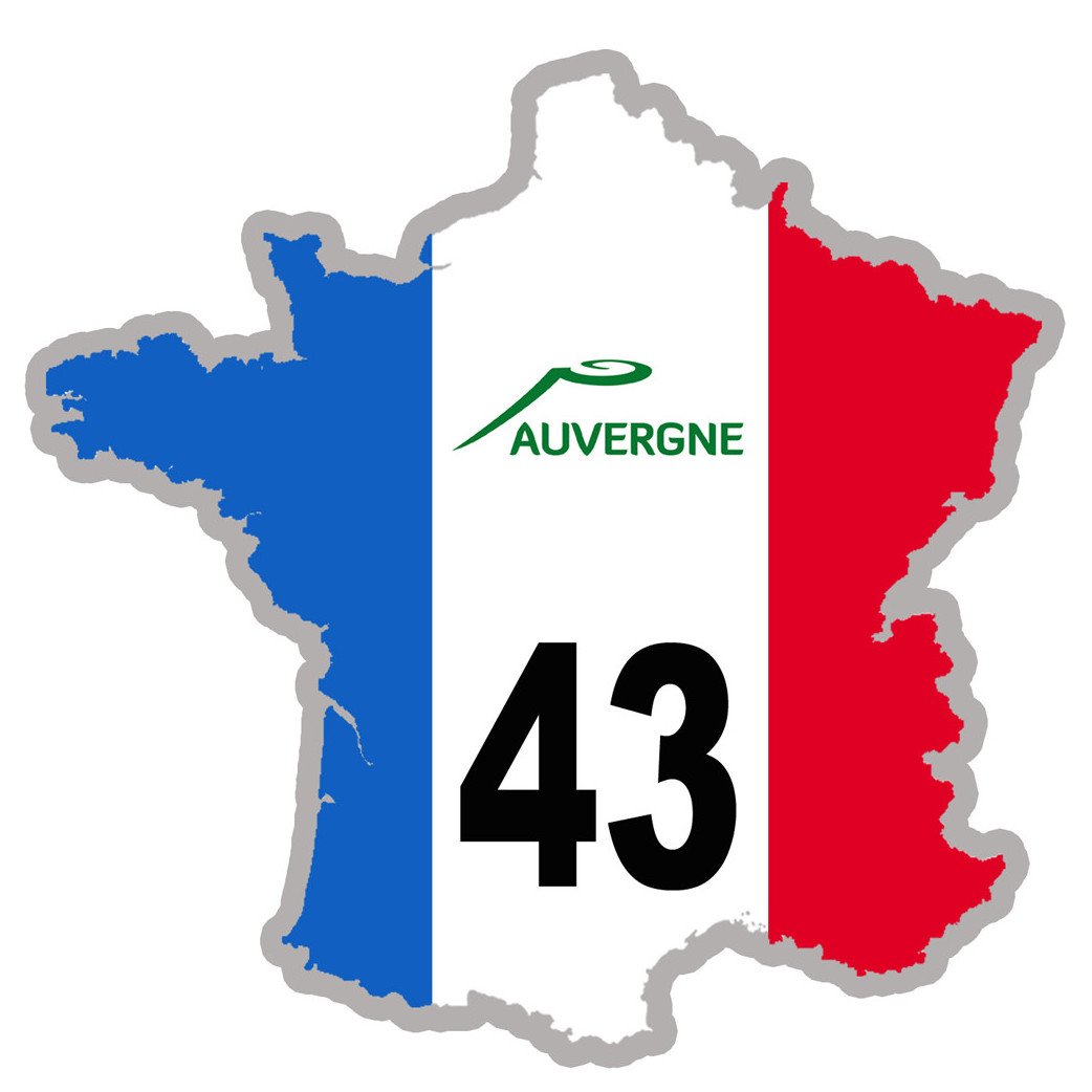FRANCE 43 Auvergne (15x15cm) - Sticker/autocollant