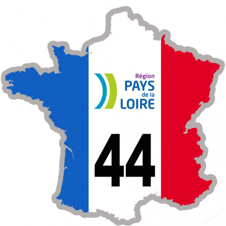 FRANCE 44 Pays de la Loire (15x15cm) - Sticker/autocollant