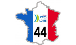 FRANCE 44 Pays de la Loire (20x20cm) - Sticker/autocollant