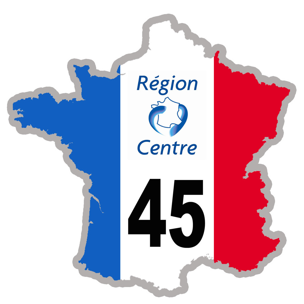 FRANCE 45 région Centre (5x5cm) - Sticker/autocollant