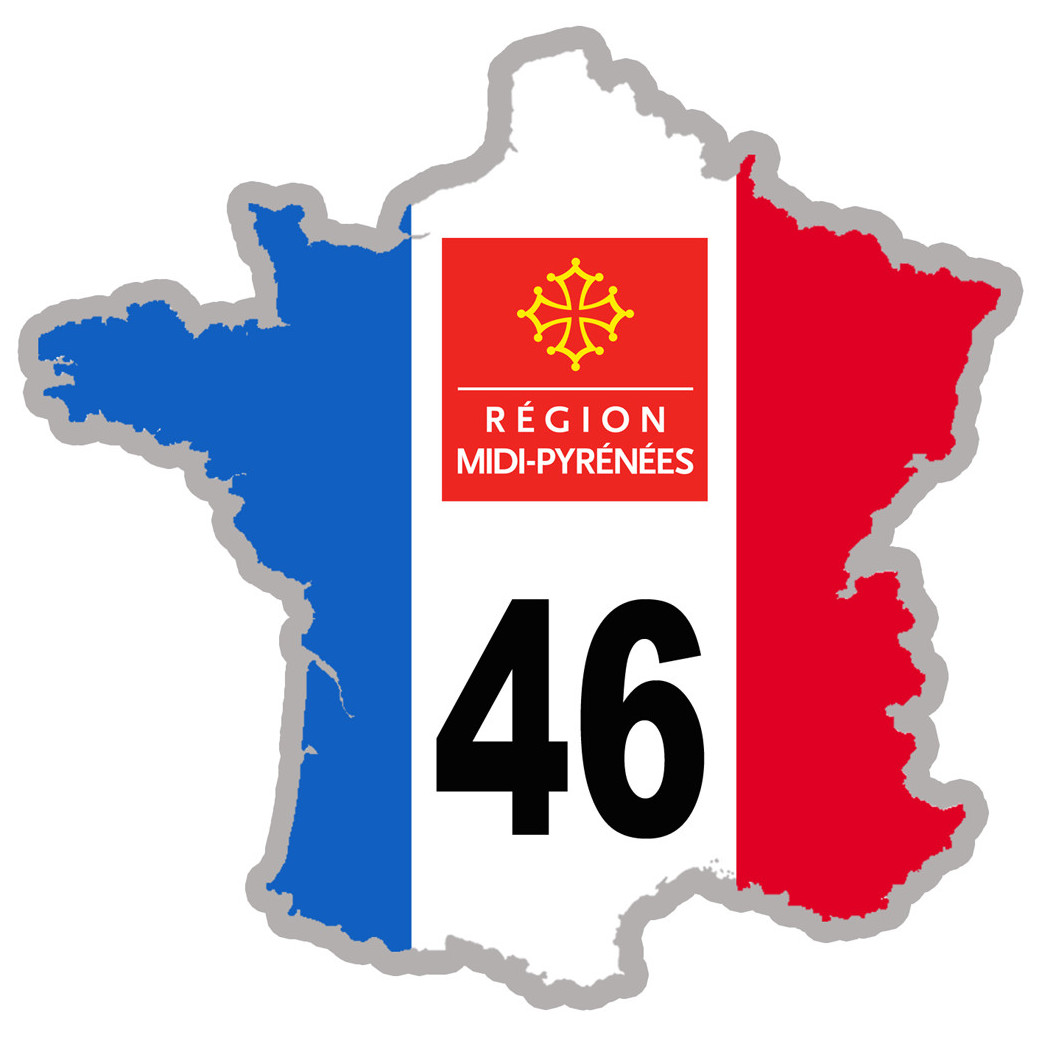 FRANCE 46 Midi-Pyrénées (10x10cm) - Sticker/autocollant