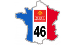 FRANCE 46 Midi-Pyrénées (5x5cm) - Sticker/autocollant