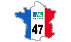 FRANCE 47 Aquitaine (10x10cm) - Sticker/autocollant
