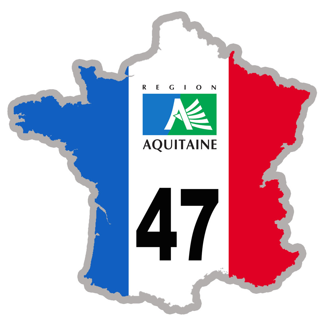 FRANCE 47 Aquitaine (5x5cm) - Sticker/autocollant