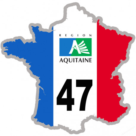 FRANCE 47 région Aquitaine (20x20cm) - Sticker/autocollant