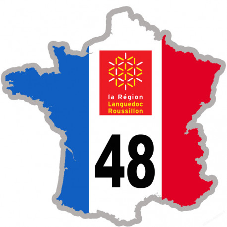 FRANCE 48 Languedoc Roussillon (15x15cm) - Sticker/autocollant