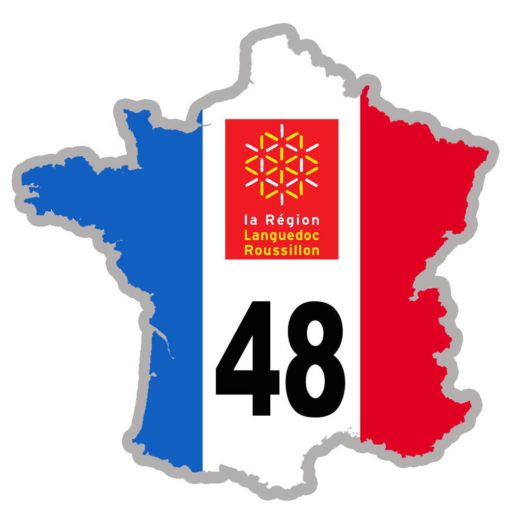 FRANCE 48 Languedoc Roussillon (20x20cm) - Sticker/autocollant