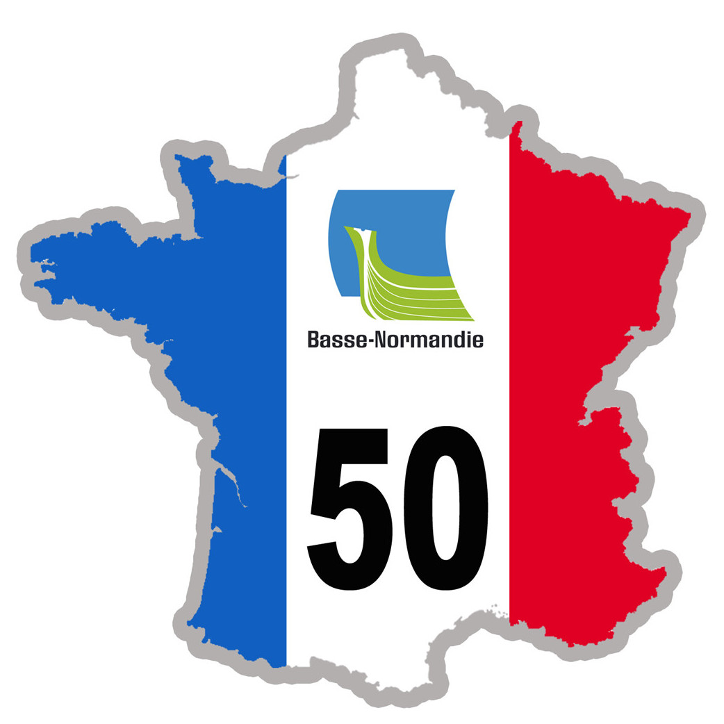 FRANCE 50 Basse-Normandie (5x5cm) - Sticker/autocollant