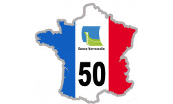 FRANCE 50 région Basse-Normandie (5x5cm) - Sticker/autocollant