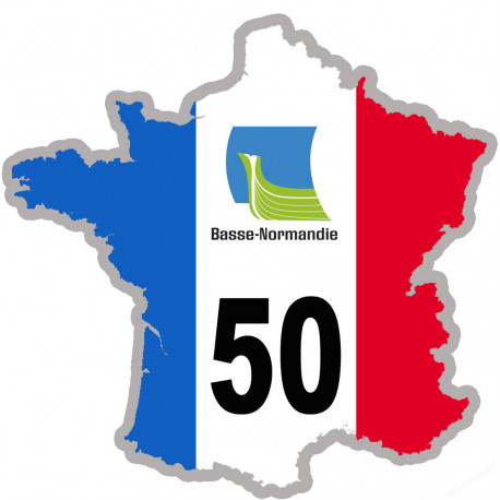 FRANCE 50 Basse-Normandie (5x5cm) - Sticker/autocollant