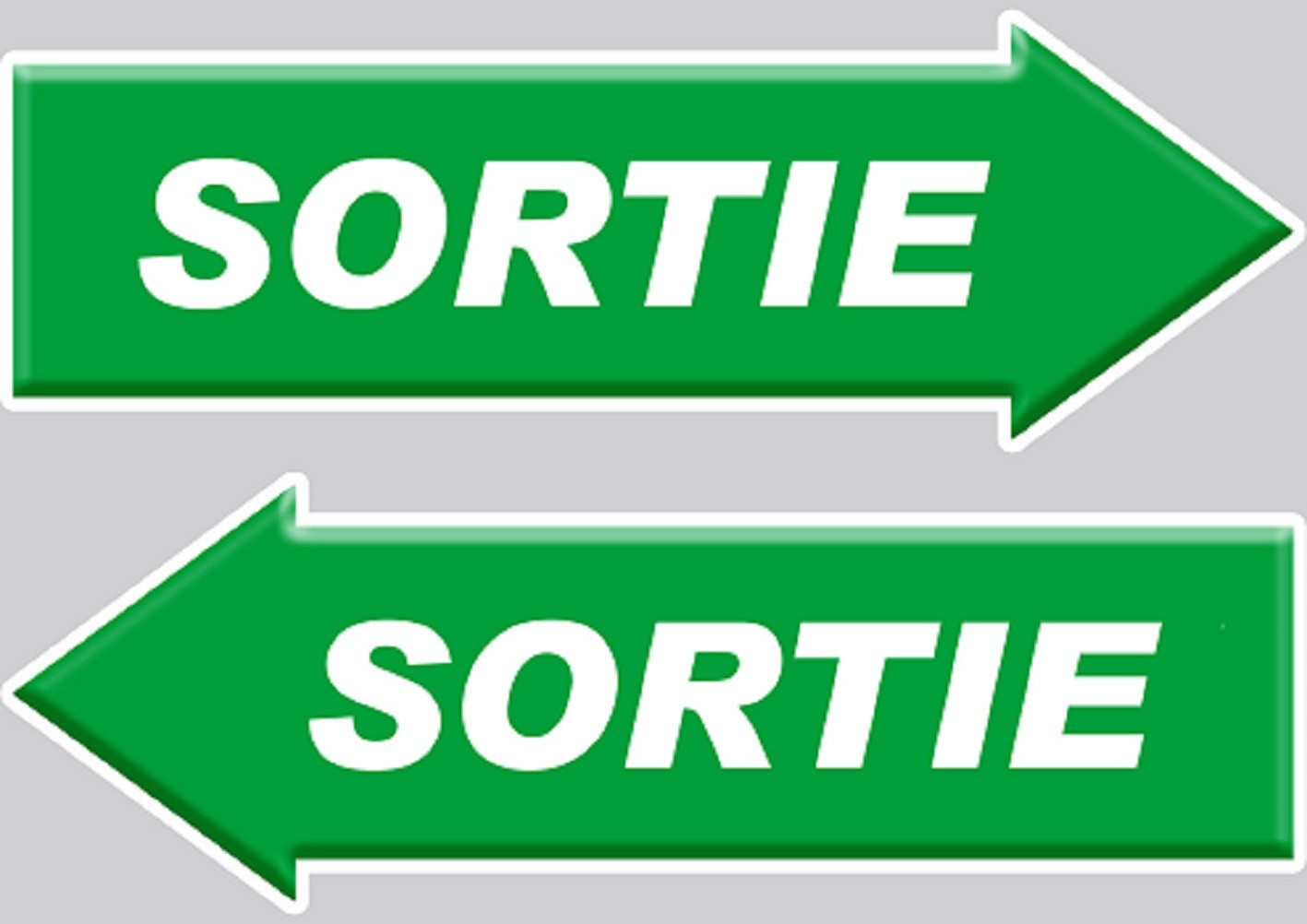 sortie flèche droite et gauche - 2 stickers 29,7x10cm - Sticker/autocollant