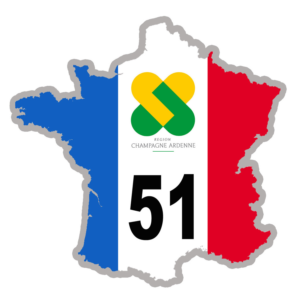 FRANCE 51 Champagne Ardenne (5x5cm) - Sticker/autocollant