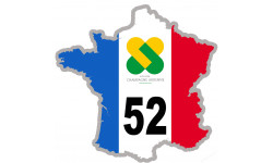 FRANCE 52 Région Champagne Ardenne (20x20cm) - Sticker/autocollant