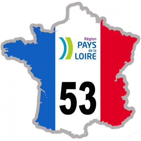 FRANCE 53 Pays de la Loire (10x10cm) - Sticker/autocollant