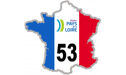 FRANCE 53 Pays de la Loire (5x5cm) - Sticker/autocollant