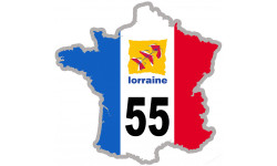 FRANCE 55 Lorraine (5x5cm) - Sticker/autocollant