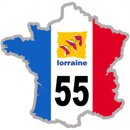 FRANCE 55 Lorraine (5x5cm) - Sticker/autocollant