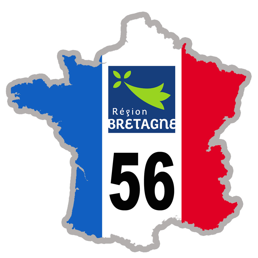 FRANCE 56 Région Bretagne (15x15cm) - Sticker/autocollant