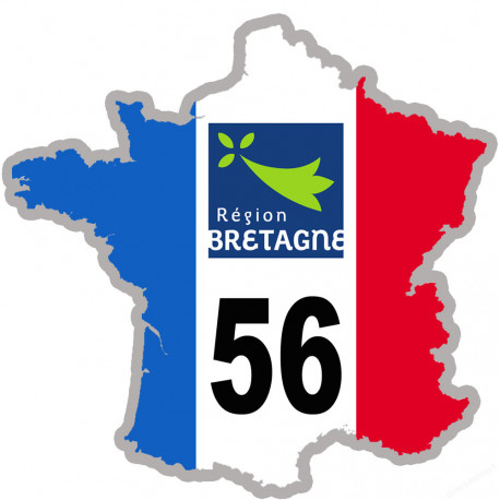 FRANCE 56 Région Bretagne (15x15cm) - Sticker/autocollant