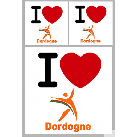 Département 24 Dordogne (1 fois 10cm et 2 fois 5cm) - Sticker/autocollant