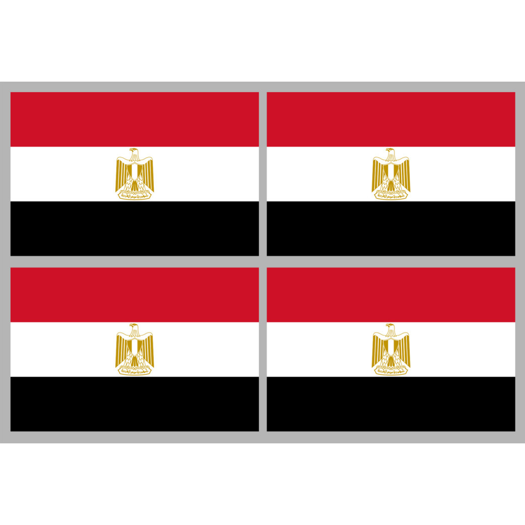 Drapeau Egypte (4 stickers 9.5x6.3cm) - Sticker/autocollant